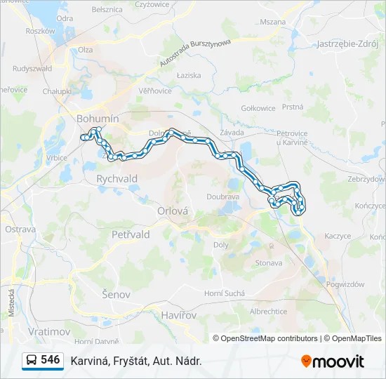 546 Bus Line Map