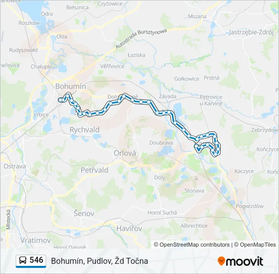 546 Bus Line Map