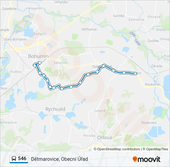 546 Bus Line Map