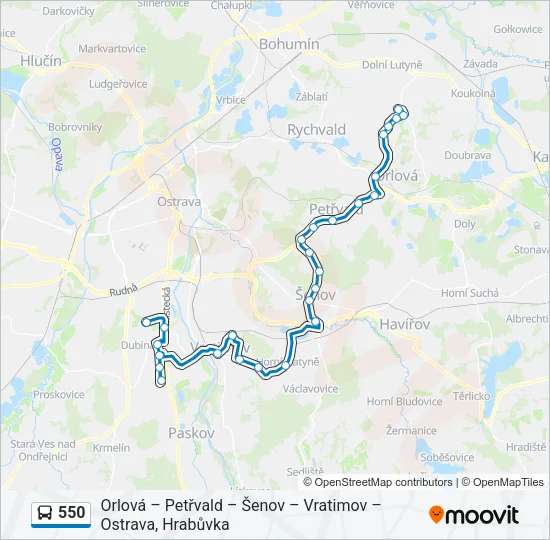 550 Bus Line Map