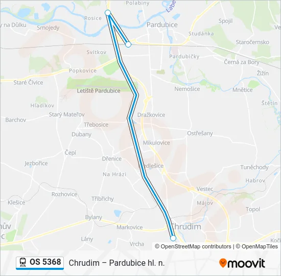 Поезд OS 5368: карта маршрута