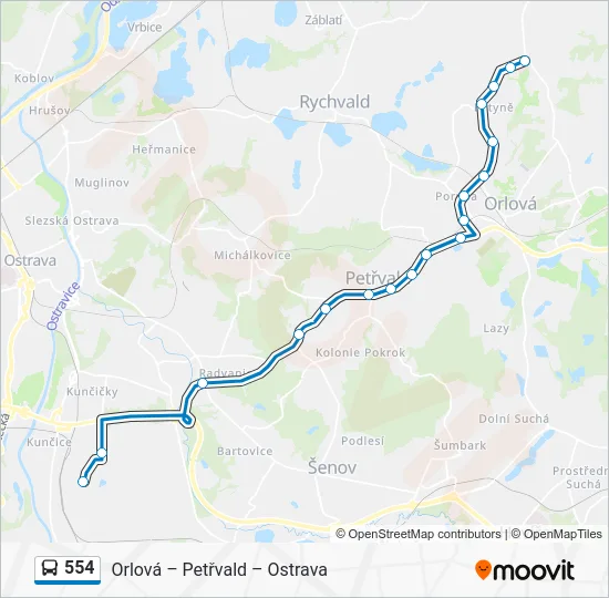 Автобус 554: карта маршрута
