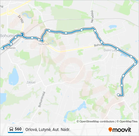 Автобус 560: карта маршрута