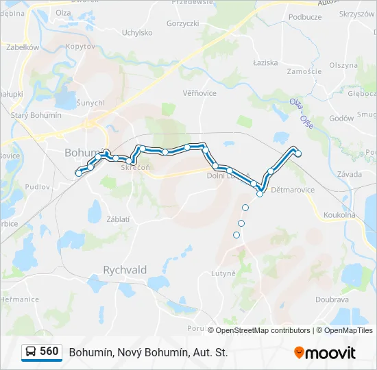 Автобус 560: карта маршрута