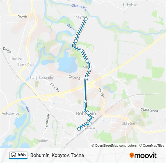 Автобус 565: карта маршрута