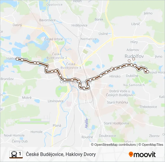 Троллейбус 1: карта маршрута