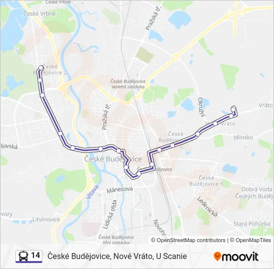 Троллейбус 14: карта маршрута