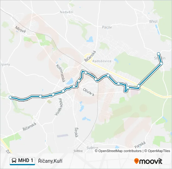 MHD 1 Bus Line Map