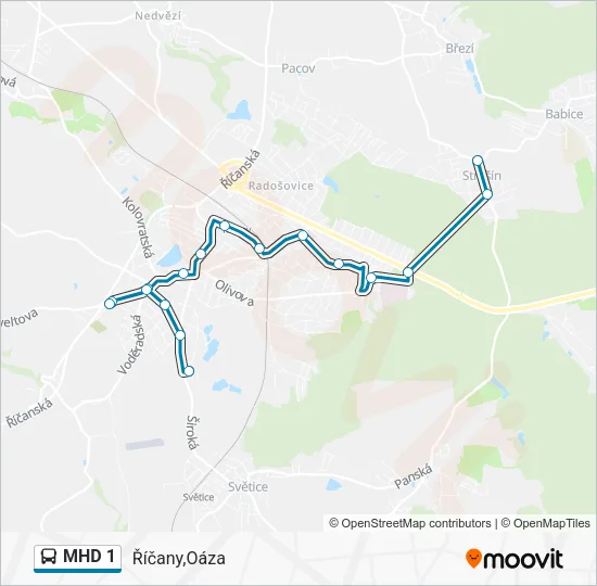 MHD 1 Bus Line Map