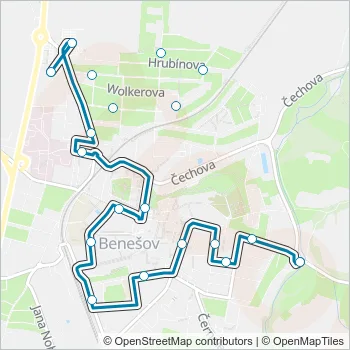 MHD 1 Bus Line Map