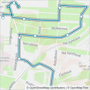 MHD 1 Bus Line Map