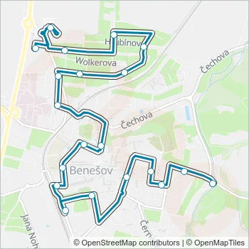 MHD 1 Bus Line Map