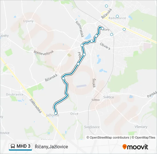 MHD 3 Bus Line Map