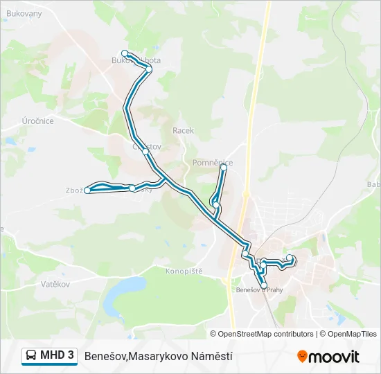 MHD 3 Bus Line Map