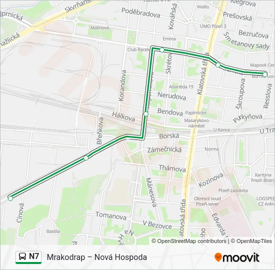Автобус N7: карта маршрута