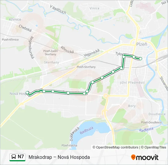 Автобус N7: карта маршрута