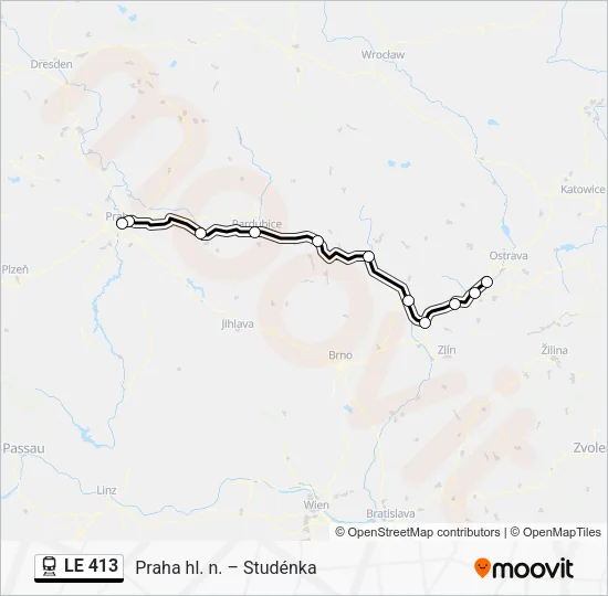 Поезд LE 413: карта маршрута