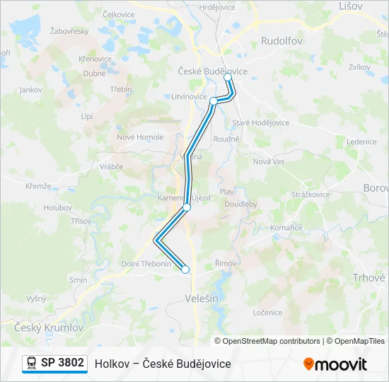Поезд SP 3802: карта маршрута