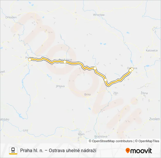 Поезд RJ 101021: карта маршрута