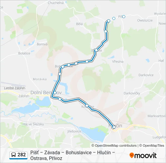 Автобус 282: карта маршрута