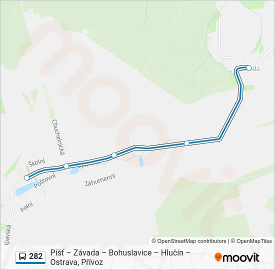 Автобус 282: карта маршрута