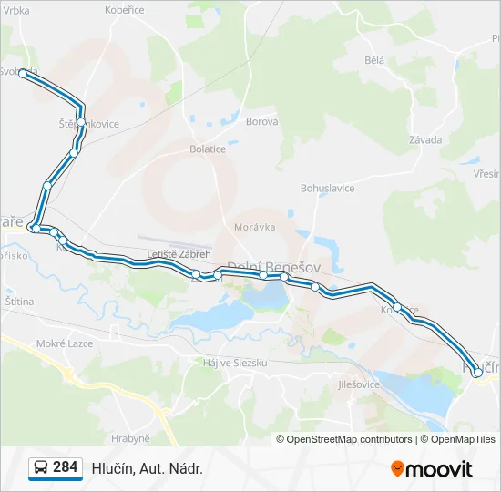 Автобус 284: карта маршрута