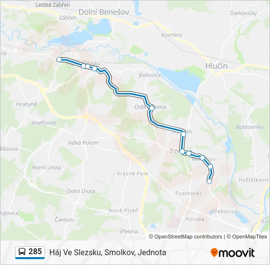 Автобус 285: карта маршрута