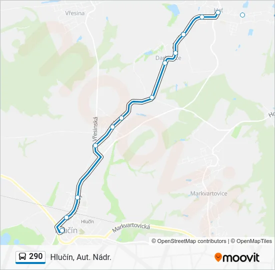 Автобус 290: карта маршрута