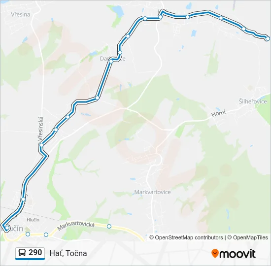 Автобус 290: карта маршрута