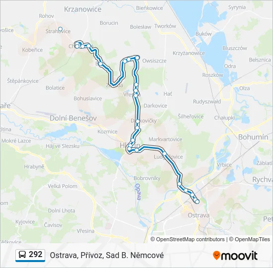 Автобус 292: карта маршрута