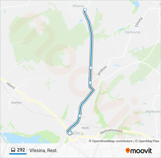 Автобус 292: карта маршрута