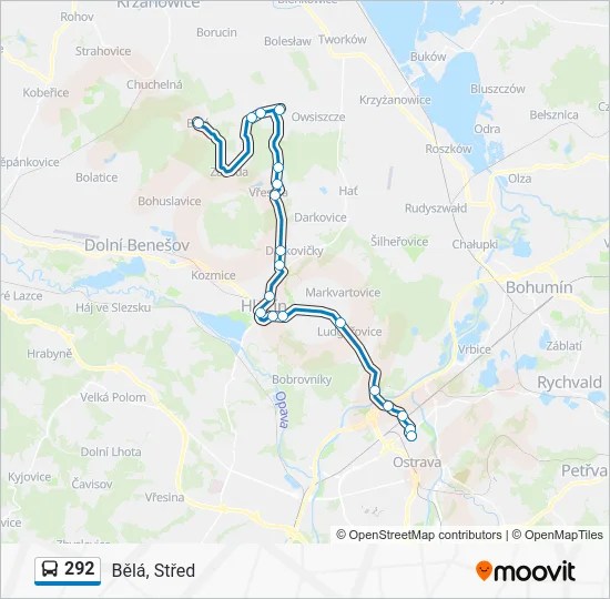 Автобус 292: карта маршрута