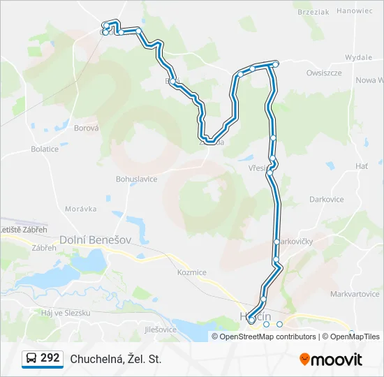 Автобус 292: карта маршрута