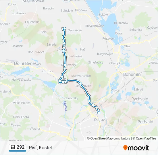 Автобус 292: карта маршрута
