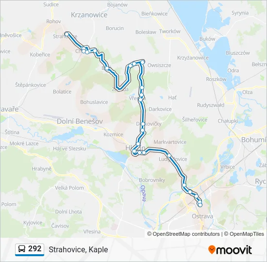 Автобус 292: карта маршрута