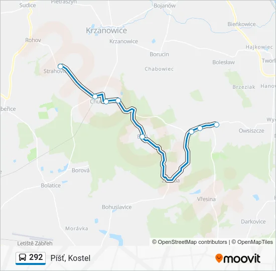 Автобус 292: карта маршрута