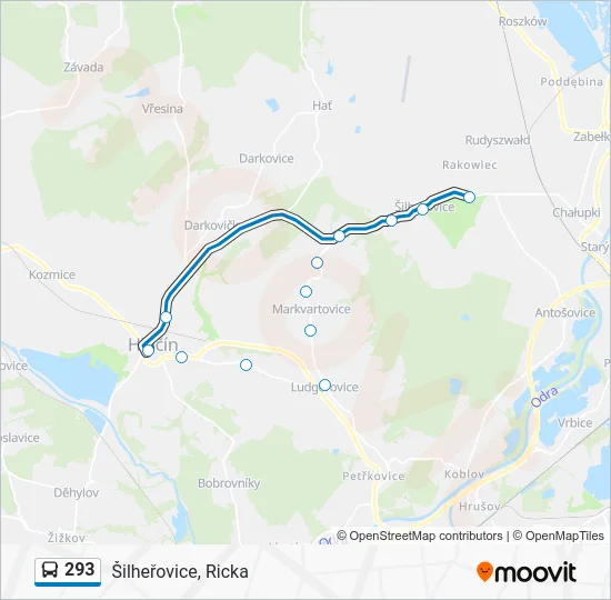 Автобус 293: карта маршрута