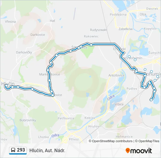 Автобус 293: карта маршрута