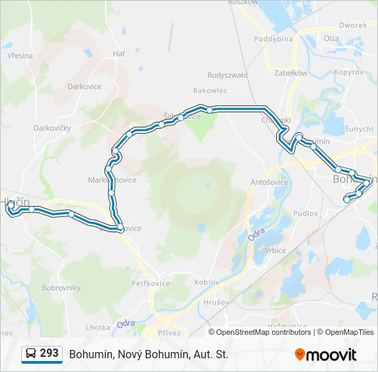 Автобус 293: карта маршрута
