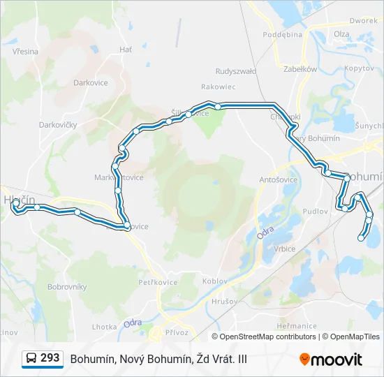 Автобус 293: карта маршрута