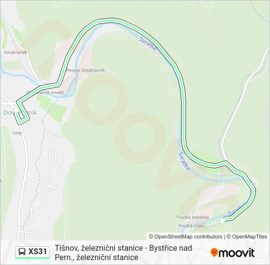 Автобус XS31: карта маршрута