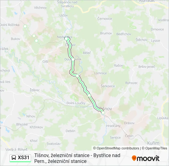 Автобус XS31: карта маршрута
