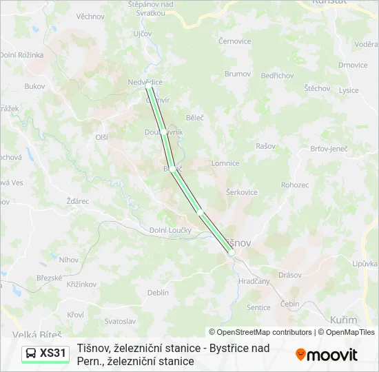 Автобус XS31: карта маршрута