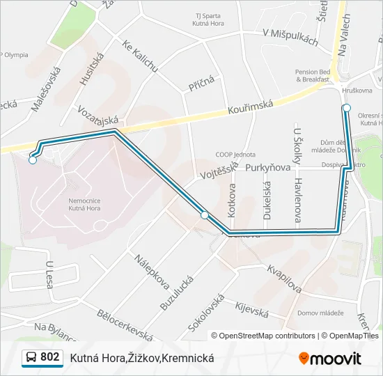 Автобус 802: карта маршрута