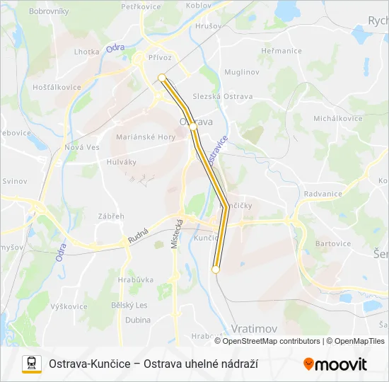 Поезд RJ 101016: карта маршрута