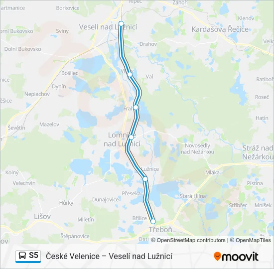 Автобус S5: карта маршрута