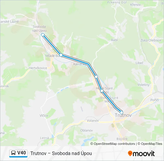 Автобус V40: карта маршрута