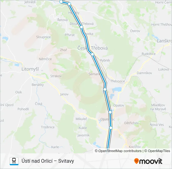Поезд OS 105009: карта маршрута