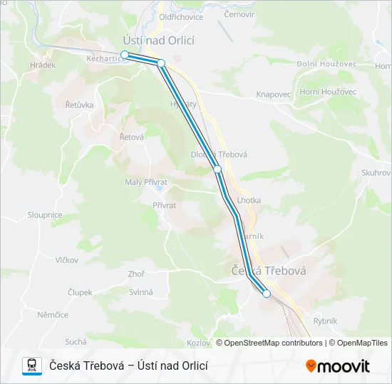 Поезд OS 105024: карта маршрута