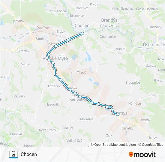 Поезд OS 115007: карта маршрута
